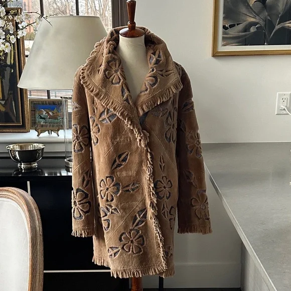 Vintage Zuki Sheared Beaver 3/4 Coat REVERSIBLE Size M - Picture 1 of 13